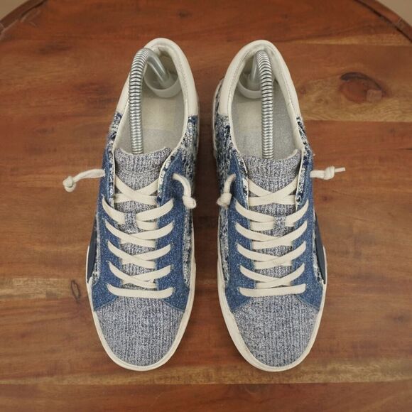 Dolce Vita Womens Zina Navy Blue White Multi Woven Sneakers Size 7.5 - Picture 6 of 9